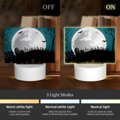 Rectangular Acrylic Night Light, A Halloween Scene With A Moon -Acrylic Night Light Shop 0c66ba1017b5c8fc5c802cc3a15d5ab8c27c5b30