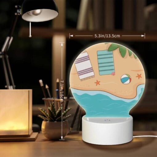 Round Acrylic Night Light, A Beach Scene With A Towel -Acrylic Night Light Shop 0d098547db85d7745e29ba073f1ea324ca6c45d6