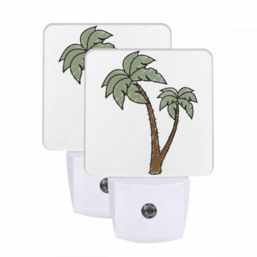 Night Light Set Of 2, A Green And Brown Palm Tree With A Brown Trunk. -Acrylic Night Light Shop 0d38fc1a9ba3f0f95fb84efb4c80e93b0d3b4e80