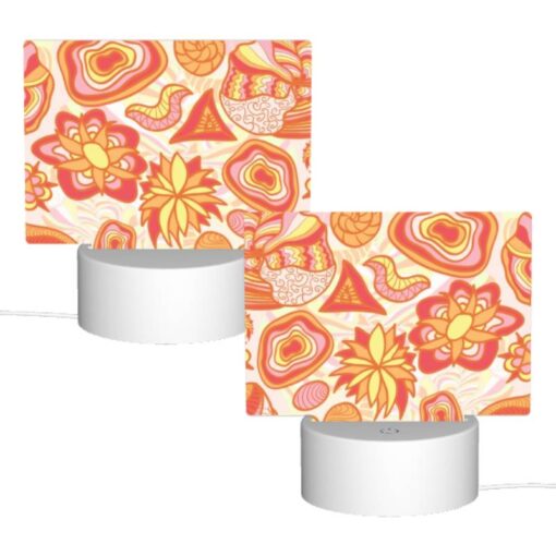 Rectangular Acrylic Night Light, A Colorful Pattern Of Flowers And Other Shapes. -Acrylic Night Light Shop 0d58ab30190b7f003869df732131d8c223af2c07