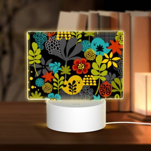 Rectangular Acrylic Night Light, A Colorful Flower Pattern With Yellow -Acrylic Night Light Shop 0d928d4629a7956a8e9535fa24f28f1a2d7a7a50