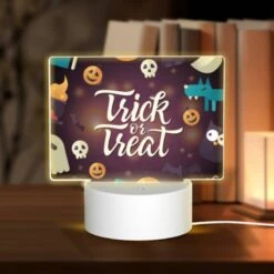 Rectangular Acrylic Night Light, A Collection Of Halloween-themed Images