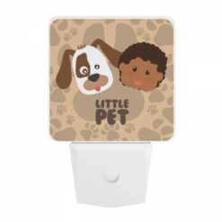 Night Light, A Cartoon Of A Dog And A Black Child With The Words "Little Pet" Written Underneath Them. -Acrylic Night Light Shop 0e6c68e0efb63d44ccb2d32eecc3c9f83524c342