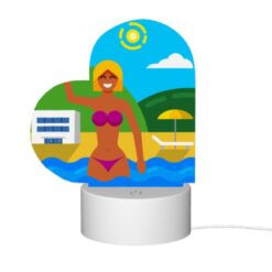 Love Acrylic Night Light, A Woman In A Bikini Is Waving At The Camera While Standing In The Ocean. -Acrylic Night Light Shop 0e845e8313a93c66ed59559953527d49844e63b3