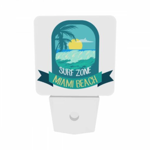 Night Light Set Of 2, A Logo For Miami Beach With A Sun And Palm Trees. -Acrylic Night Light Shop 0ec6d75044e25b79b089beaeea81e30de731de91