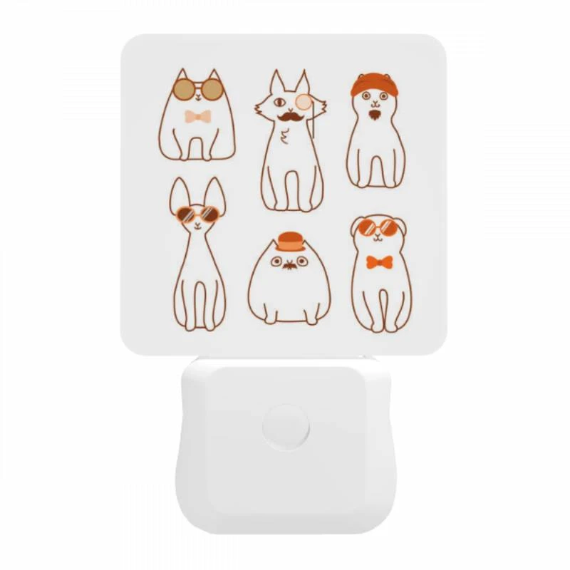 Night Light, A collection of cartoon cats wearing sunglasses and hats. Night Light, A Collection Of Cartoon Cats Wearing Sunglasses And Hats. -Acrylic Night Light Shop 0ecdec746d6956f8bb358132a7242d29edb5eba4