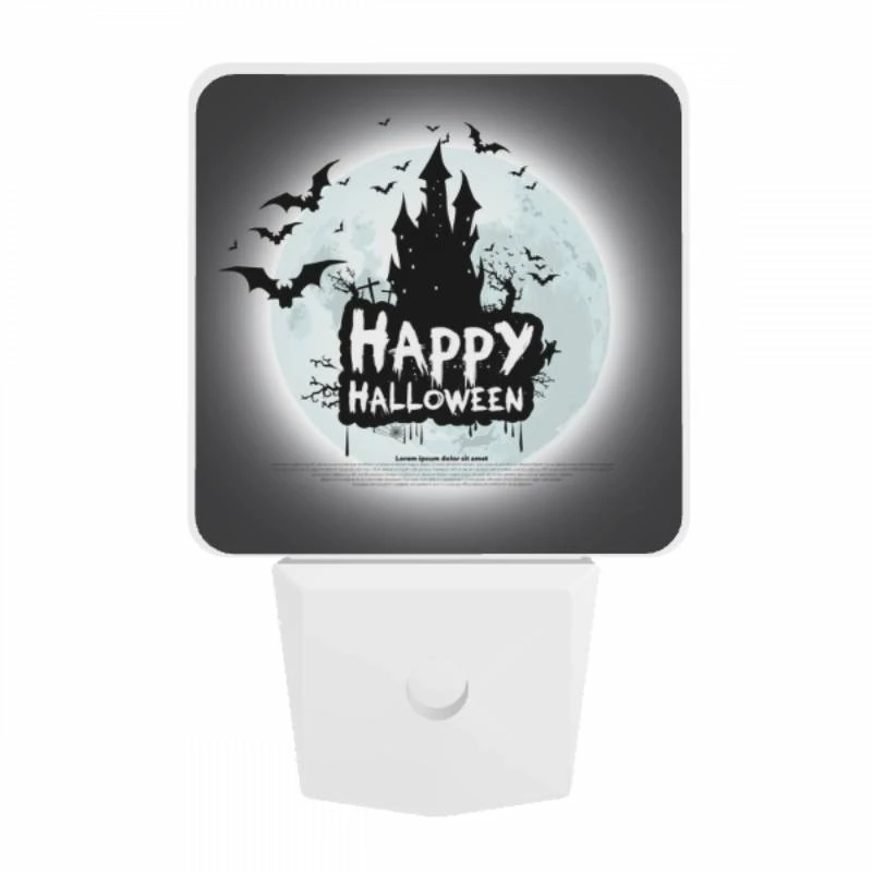 Night Light, A poster with a castle and bats on it that says "Happy Halloween.". Night Light, A Poster With A Castle And Bats On It That Says "Happy Halloween.". -Acrylic Night Light Shop 0f246122db855c290701370b599af4f2bb153dd2
