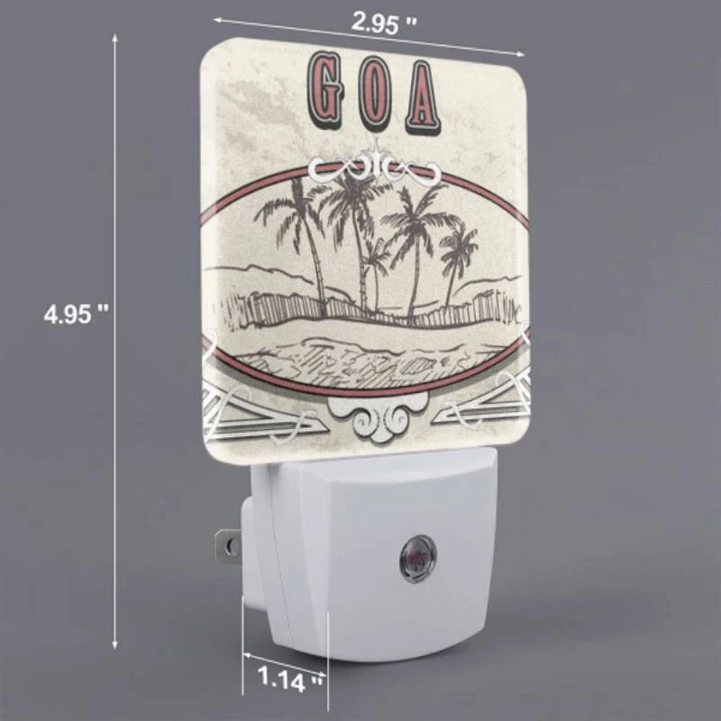 Night Light Set of 2, A picture of palm trees with the word Goa written above it. Night Light Set Of 2, A Picture Of Palm Trees With The Word Goa Written Above It. -Acrylic Night Light Shop 0f40bc8b5770cde1d7e5c5fec201816329b11f70