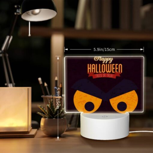 Rectangular Acrylic Night Light, A Happy Halloween Sign With A Scary Face. -Acrylic Night Light Shop 0f78e343f16e2ce983ed963bf6268cec1c167a57