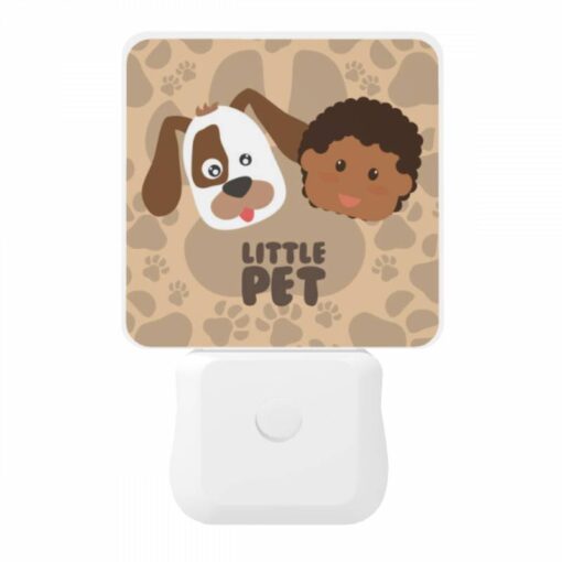 Night Light, A Cartoon Of A Dog And A Black Child With The Words "Little Pet" Written Underneath Them. -Acrylic Night Light Shop 0f8007416ff8fe06e5583b9d1ecdf02947eeccf7