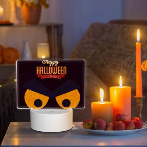 Rectangular Acrylic Night Light, A Happy Halloween Sign With A Scary Face. -Acrylic Night Light Shop 0fc850183f079d0b83c72a91dbb3f07f0442baa8