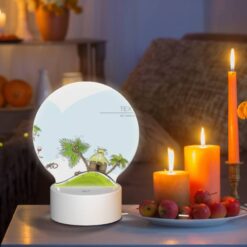 Round Acrylic Night Light, A Cartoon Of A Hill With A Palm Tree And A Bottle Of Wine. -Acrylic Night Light Shop 0fe05b2f52d5d0841f9020c4e3ce91da47b1b3ab