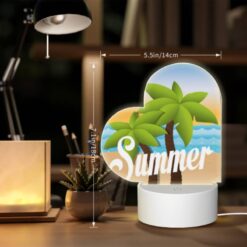 Love Acrylic Night Light, A Cartoon Image Of A Palm Tree And The Word "summer" On A Beach. -Acrylic Night Light Shop 0fe777596a546cc62e6d25e453a31ea43c07d949
