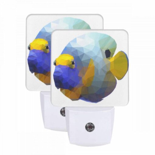 Night Light Set Of 2, A Blue And Yellow Fish With A Black Nose. -Acrylic Night Light Shop 10023c3272f3d2bb3952c9b14ed5e5867f0951c9