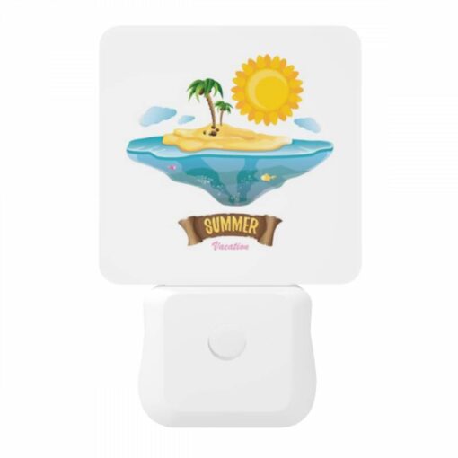 Night Light, A Cartoon Of A Tropical Island With A Sun And Palm Trees. -Acrylic Night Light Shop 104f8296e1c0b63c10bc1e8856fb6b20f0b6702e