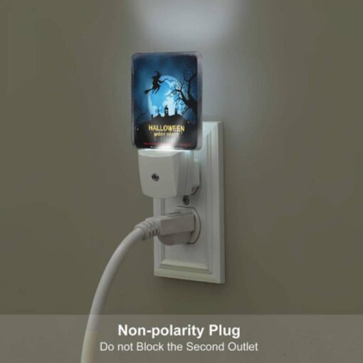 Night Light Set Of 2, A Witch Flies Over A Halloween Night Party. -Acrylic Night Light Shop 10c2ccbc70335b818ea0ac61fe19be70d62ef5a6