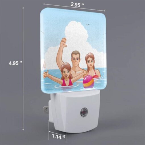 Night Light Set Of 2, A Family Of Three Is Enjoying A Day At The Beach. -Acrylic Night Light Shop 10dbf981b4a7d6947c9262b201201b5ce98e2dc8