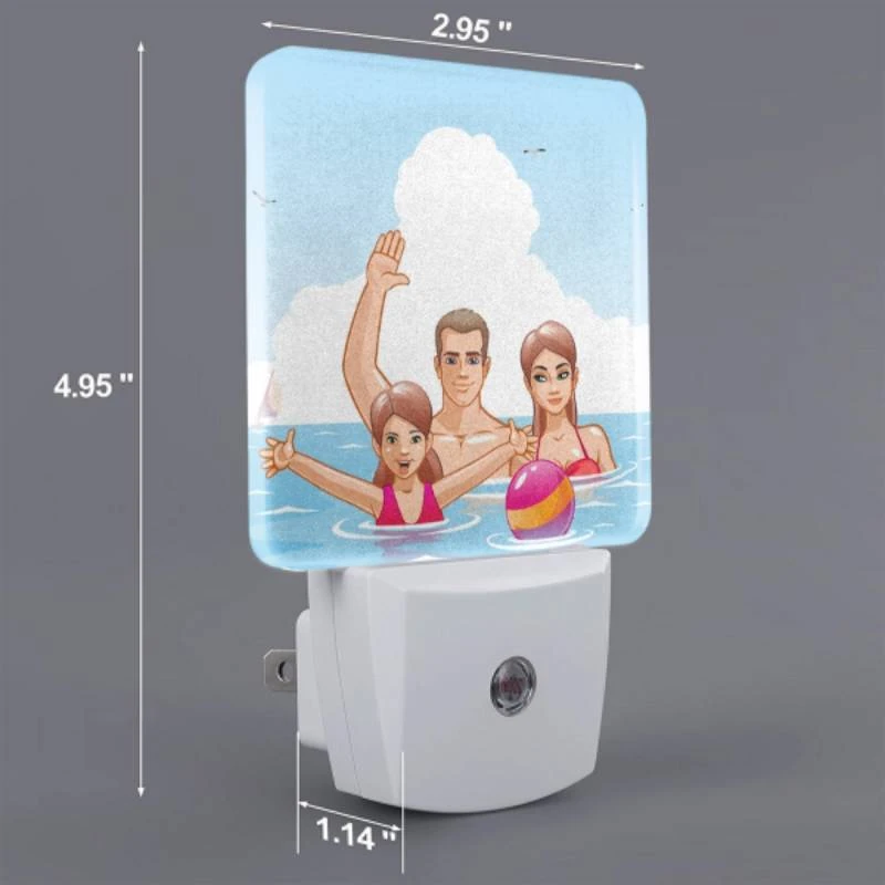 Night Light Set of 2, A family of three is enjoying a day at the beach. Night Light Set Of 2, A Family Of Three Is Enjoying A Day At The Beach. -Acrylic Night Light Shop 10dbf981b4a7d6947c9262b201201b5ce98e2dc8