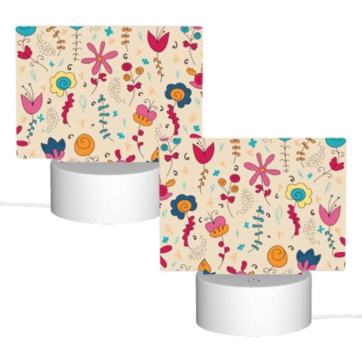Rectangular Acrylic Night Light, A Colorful Floral Pattern With A Variety Of Flowers And Leaves. -Acrylic Night Light Shop 115bf4fd7b80938cb9fc660f2f4200fb80a71090