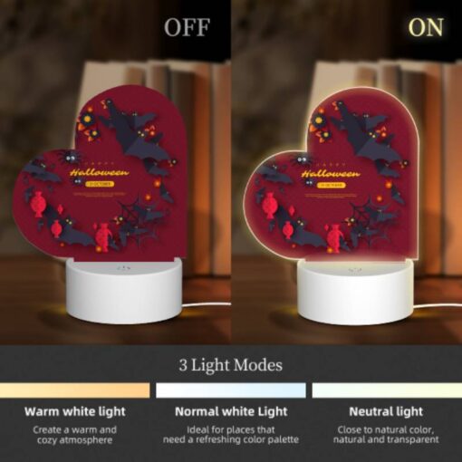 Love Acrylic Night Light, A Colorful Poster With Bats And Pumpkins On It. -Acrylic Night Light Shop 116ad363f81f0c16948db91e1fbf0a316381a4b9