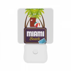 Night Light Set Of 2, A Sign For Miami Beach With A Beach Ball And A Suitcase. -Acrylic Night Light Shop 120f7a6b42d03b6a0cccae3177c9449ecf4bf03c