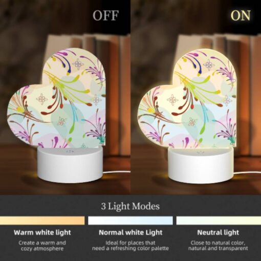 Love Acrylic Night Light, A Colorful Floral Pattern With A Variety Of Colors And Shapes. -Acrylic Night Light Shop 13234528d32b00f29528b2c546243c0cd83331b6