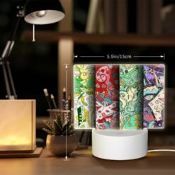 Rectangular Acrylic Night Light, Four Different Colored Papers With Designs On Them. -Acrylic Night Light Shop 1358fca87092094579066bf3604a397088eb8f1e