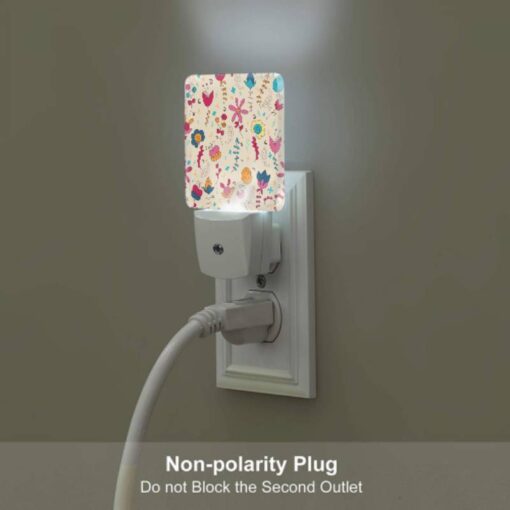 Night Light Set Of 2, A Colorful Floral Pattern With A Variety Of Flowers And Leaves. -Acrylic Night Light Shop 1377b06ad86fbcf54d6948a731266d5bcfe6c279