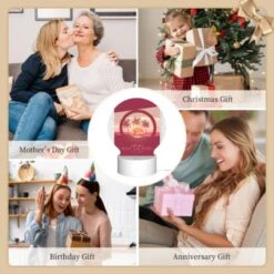 Round Acrylic Night Light, A Poster Of A Beach Resort With A Sunset In The Background. -Acrylic Night Light Shop 139105be4a2542a1d8f90fd6285b4e1225fb0a78