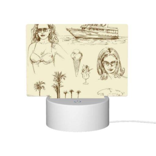 Rectangular Acrylic Night Light, A Woman Is Shown With A Cone Of Ice Cream. -Acrylic Night Light Shop 1396e56741e1816469821a761ae480944d0efd1d