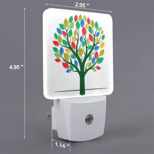 Night Light Set Of 2, A Colorful Tree With Leaves In Different Colors. -Acrylic Night Light Shop 13f3dece3540ed85235582f2fdc9c0b228dae165