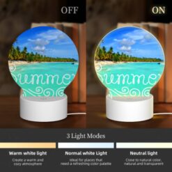 Round Acrylic Night Light, A Beautiful Beach Scene With A Blue Ocean And Palm Trees. -Acrylic Night Light Shop 13f426480be87714a50158e4b565c7b62afa770c