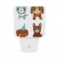 Night Light Set Of 2, Four Different Colored Dogs Wearing Party Hats. -Acrylic Night Light Shop 1459052b33d466cb4bafc3f1b8c618a1929e80c6