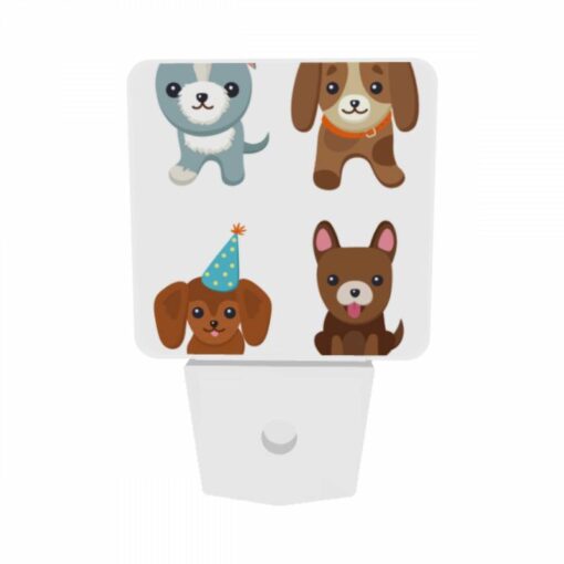 Night Light Set Of 2, Four Different Colored Dogs Wearing Party Hats. -Acrylic Night Light Shop 1459052b33d466cb4bafc3f1b8c618a1929e80c6