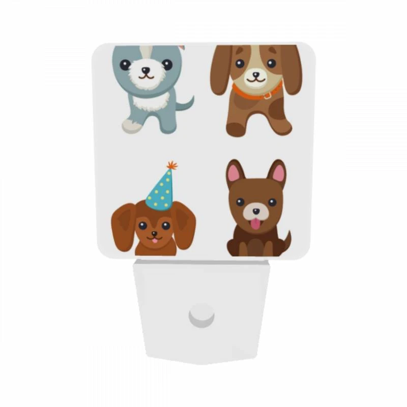 Night Light Set of 2, Four different colored dogs wearing party hats. Night Light Set Of 2, Four Different Colored Dogs Wearing Party Hats. -Acrylic Night Light Shop 1459052b33d466cb4bafc3f1b8c618a1929e80c6