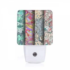 Night Light, Four Different Colored Designs Of A Tree.