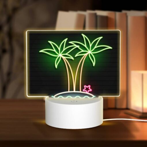 Rectangular Acrylic Night Light, A Neon Sign Of Palm Trees And A Star. -Acrylic Night Light Shop 149649d51d14c26accd010642c18c6c76625e62e