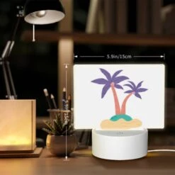 Rectangular Acrylic Night Light, A Cartoon Drawing Of A Palm Tree On A Sandy Beach. -Acrylic Night Light Shop 14e64bd3d17a5d66bd486dc205cc80881b2dfbc3