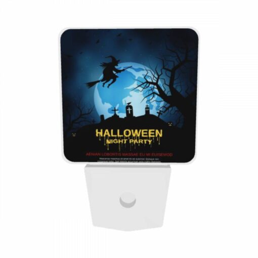 Night Light Set Of 2, A Witch Flies Over A Halloween Night Party. -Acrylic Night Light Shop 1594e4f4309443904e24a5e66aa71423e88b9c56