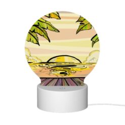 Round Acrylic Night Light, A Sunset With A Beach And Palm Trees In The Background. -Acrylic Night Light Shop 15ad6419a3caf4584e51c9c34247343c9874a07d