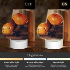 Love Acrylic Night Light, A Pumpkin With A Face Drawn On It Sits On A Table With Other Pumpkins. -Acrylic Night Light Shop 16093bf4fccbe64185825d0a82cdc9b98586adc3