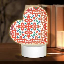 Love Acrylic Night Light, A Colorful Design With A Flower Pattern.