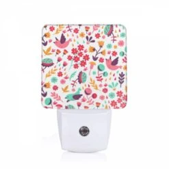 Night Light, A Colorful Bird With A Flower In Its Mouth.