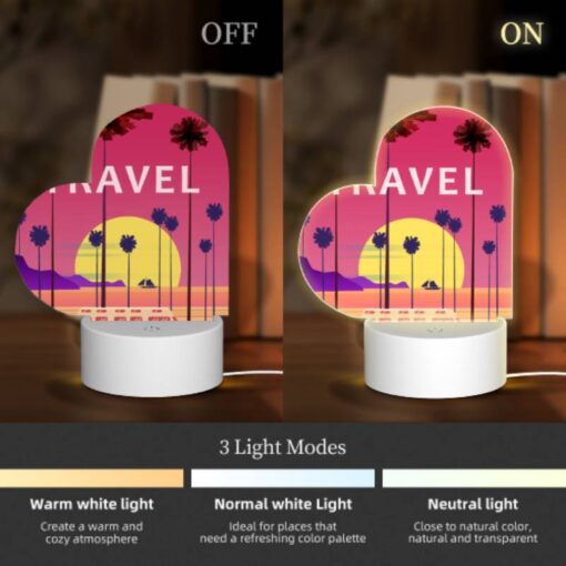 Love Acrylic Night Light, A Colorful Travel Poster Featuring A Bus And Palm Trees. -Acrylic Night Light Shop 16c7d973c514164d5fe0c920fed6375122e07b11
