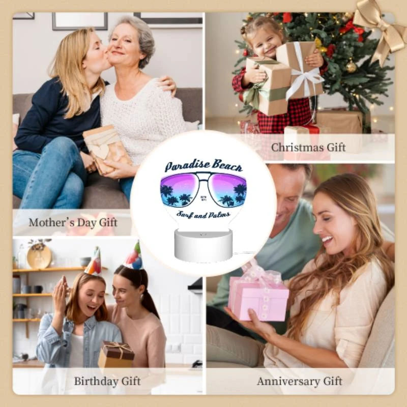 Round Acrylic Night Light, A pair of sunglasses with a beach scene on them. Round Acrylic Night Light, A Pair Of Sunglasses With A Beach Scene On Them. -Acrylic Night Light Shop 174d7a1812a59a9263842003adeaa35addff20d3