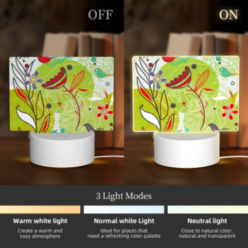 Rectangular Acrylic Night Light, A Colorful Painting Of Flowers And Birds. -Acrylic Night Light Shop 176050f1156cbcb9bbe45c0646db81553a2e7487