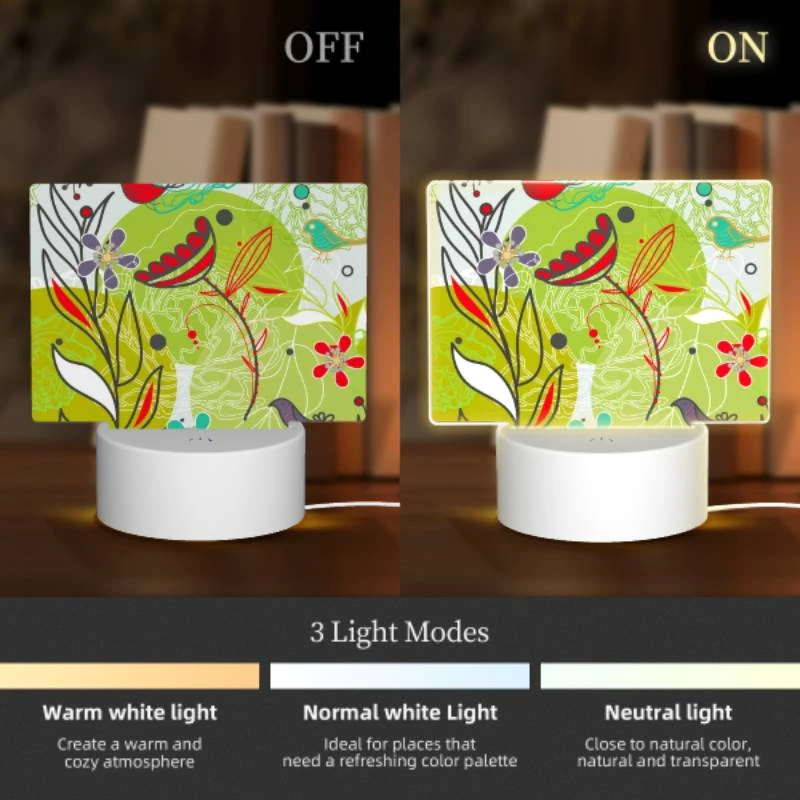 Rectangular Acrylic Night Light, A colorful painting of flowers and birds. Rectangular Acrylic Night Light, A Colorful Painting Of Flowers And Birds. -Acrylic Night Light Shop 176050f1156cbcb9bbe45c0646db81553a2e7487