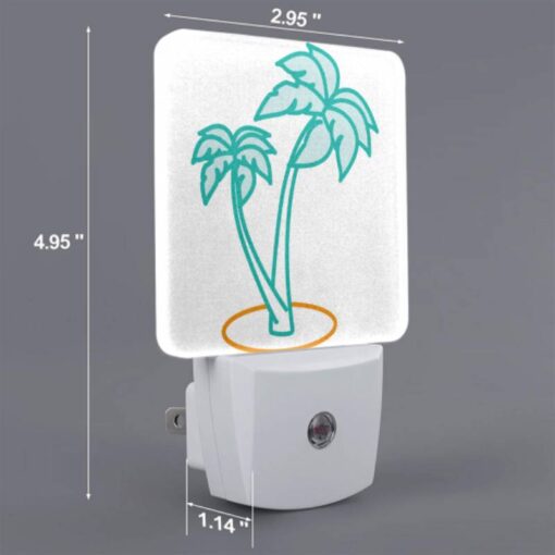 Night Light Set Of 2, A Green And Blue Palm Tree With A Blue Trunk. -Acrylic Night Light Shop 1828384a5c8e35b6380236fc5ebf05134a6721de