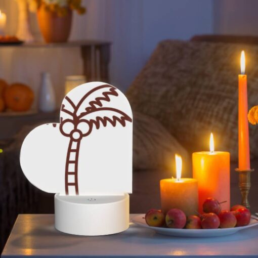 Love Acrylic Night Light, A Brown And White Drawing Of A Palm Tree. -Acrylic Night Light Shop 18526245afe8dbe9dbc7bc285853095bd8400915