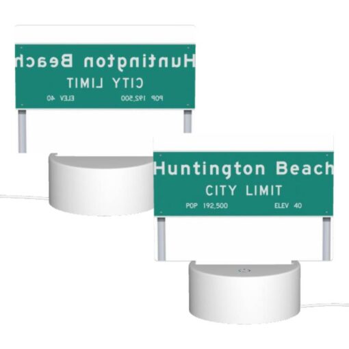 Rectangular Acrylic Night Light, A Green Sign That Says Huntington Beach City Limit. -Acrylic Night Light Shop 189b8a1464992ea8222cec905430f0553c0d66d8